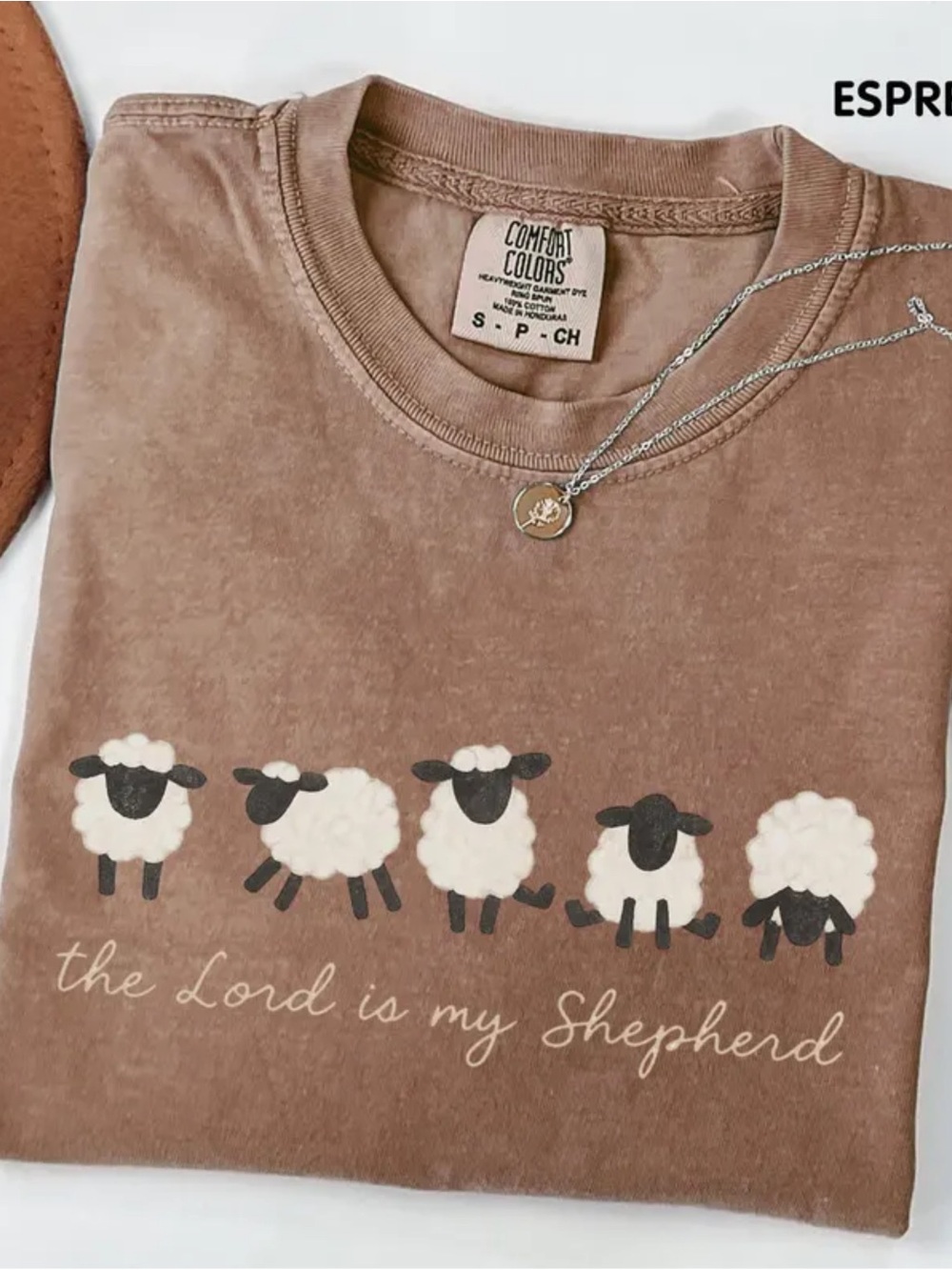 Comfort Colors Espresso Brown Graphic Sheep Tee